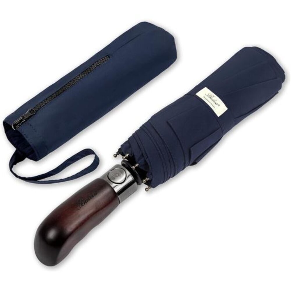 Compact Auto Open Umbrella Wood Handle Vented